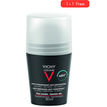 Vichy Homme Anti-Perspirant Anti-Irritation 48HR Deodorant Roll-On 2 x 50ml