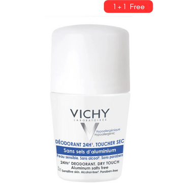 Vichy Deodorant 24H Dry Touch Sensitive Skin Roll-On Lot of 2 x 50 ml