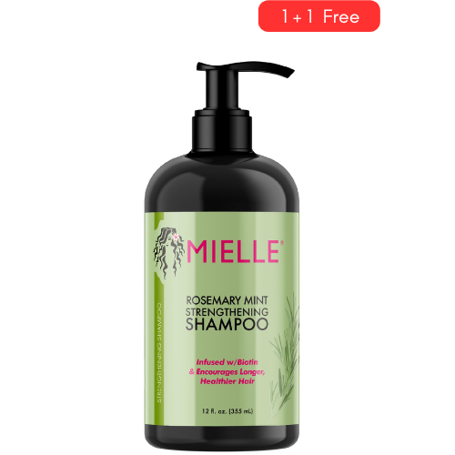 Mielle Organics Rosemary Mint Strengthening Shampoo Infused with Biotin, Cleanses and Helps Strengthen Weak and Brittle Hair, 12 Ounces