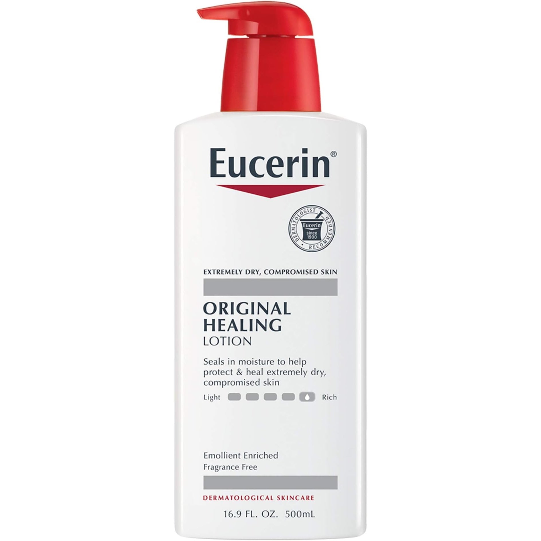 Eucerin Original Healing Rich Body Lotion, Body Lotion for Dry Skin, 16.9 Fl Oz Pump Bottle